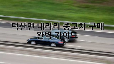 덕산면 내라리 중고차 구매 완벽 가이드 🚗💨